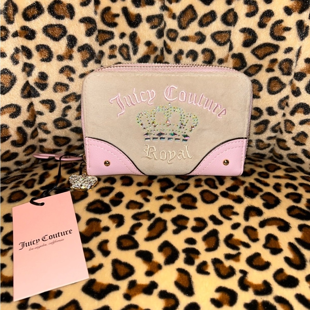 Juicy Couture Pink and Tan Crown Wallet